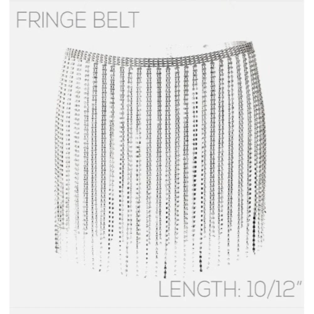 Rhinestone Fringe Belt Length10/12 inches